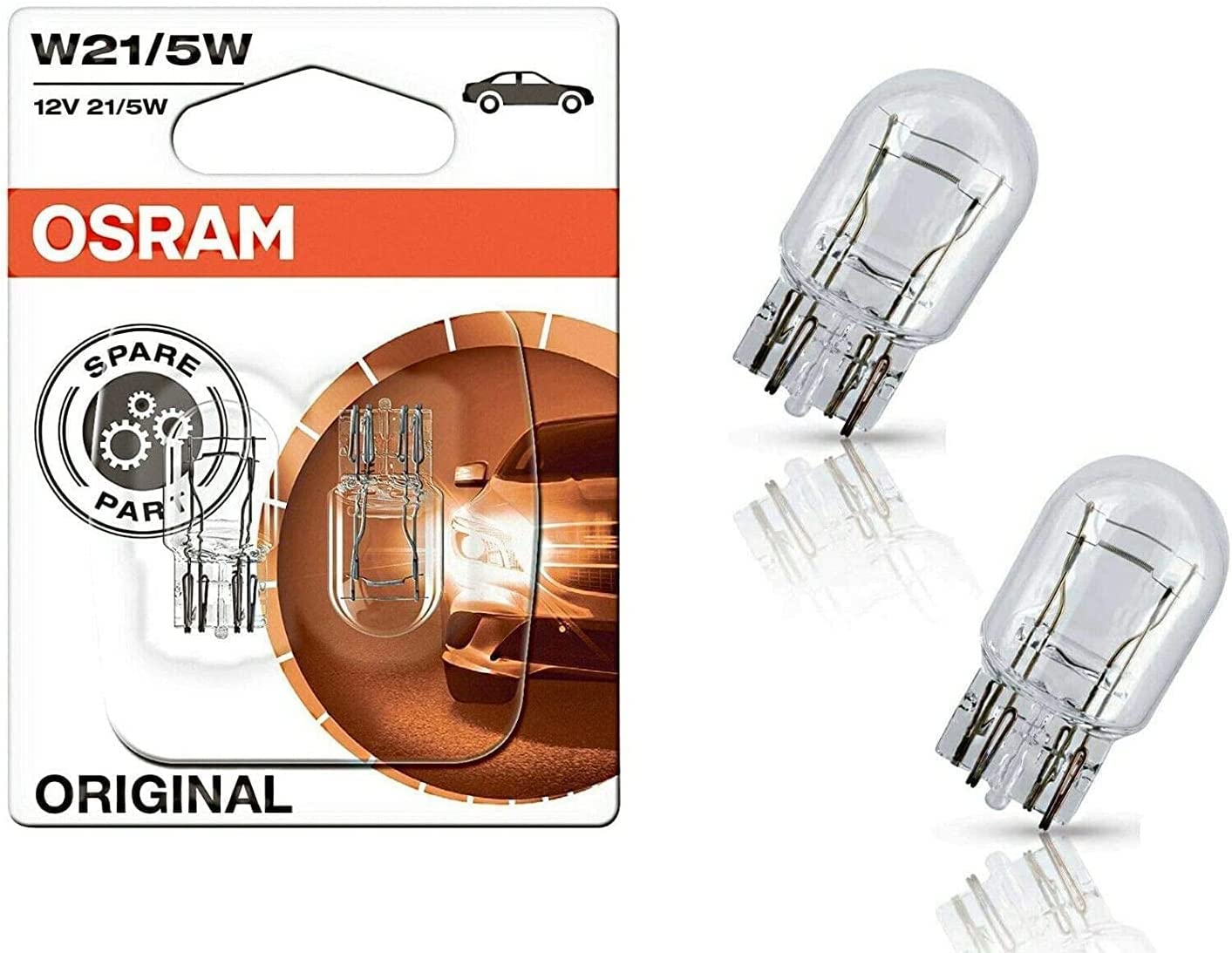 2x Original Osra.m W21/5W 12V 7515-02B Standard Ersatz Halogen Birne für Bremslicht Tagfahrlicht Hecklicht Parklicht E-geprüft von JURMANN