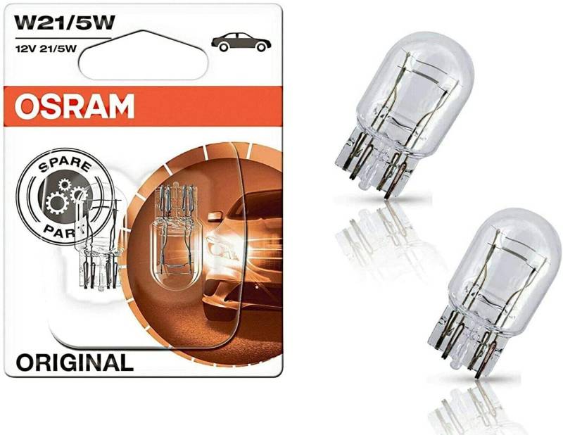 2x Osram Original W21/5W 12V W3x16q 7515-02B Ersatz Halogen Birne für Bremslicht Tagfahrlicht Hecklicht Parklicht E-geprüft von JURMANN