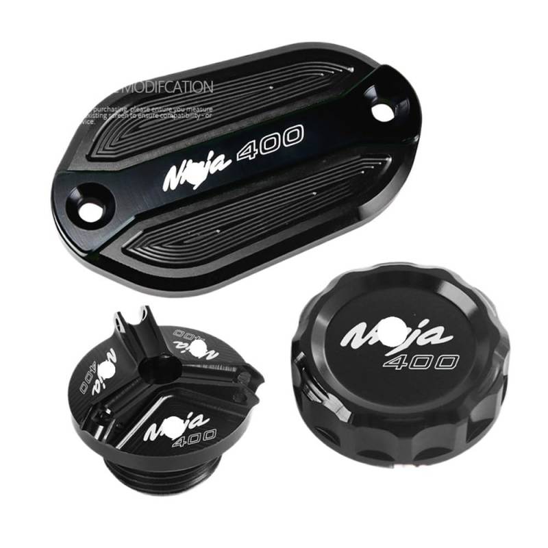 Motorrad Deckel Bremsflüssigkeitsbehälter Motorrad-Bremsflüssigkeitsbehälter-Abdeckungen Und Motoröl-Einfülldeckel Für Kaw&asaki Ninja400 Z400 Ninja Z 400 EX400 2017–2023 von JURTBGF