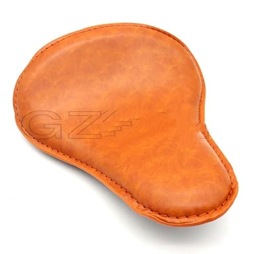 Sitzabdeckung Motorrad Motorrad Leder Solo Beifahrersitzbezug Cowl Pad Für H&Arley Sportster Bobber Chopper Custom Orange Montage von JURTBGF