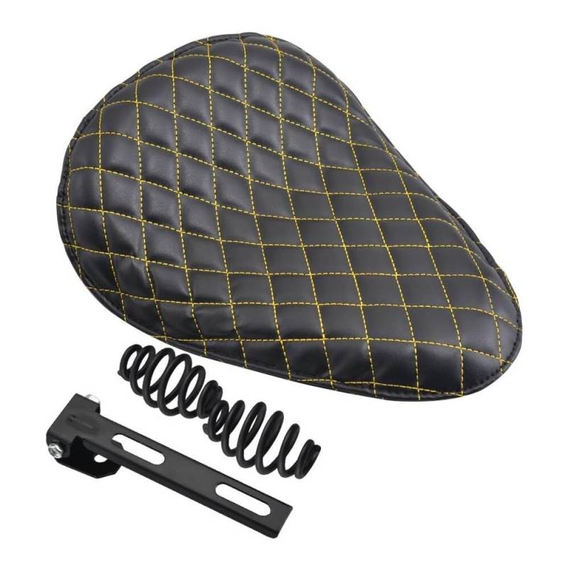 Sitzabdeckung Motorrad PU-Leder Universal Moto Sattel Sitzkissen Für H&Arley Sportster Chopper Bobber Cafe Racer Motocross Federhalterung Solositz von JURTBGF