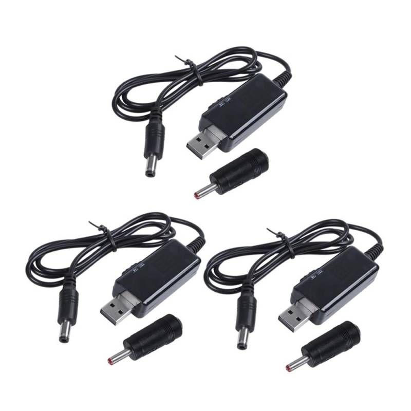 Spannungsregler Gleichrichter 3 X USB-Boost-Kabel, 5 V, Auf 9 V, 12 V, Einstellbarer Spannungswandler, 1 A, Aufwärts-Volt-Transformator, Gleichstromregler von JURTBGF