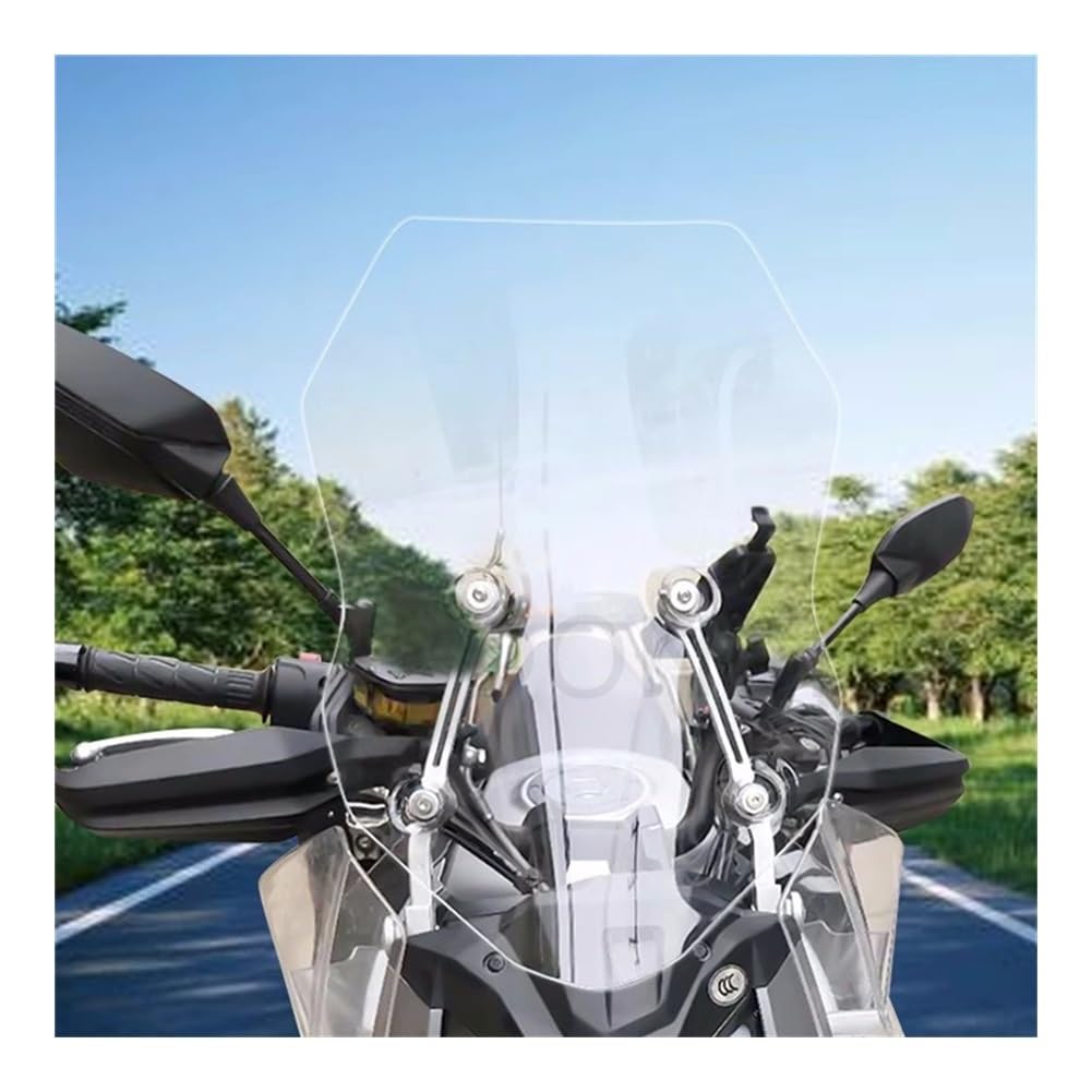 Windabweiser Motorrad Für 54 Cm/59 Cm/64 cm Höhe Motorradzubehör Windschutzscheibe Hd Transparent Heighten Für 650mt Cf650-3 Grau/Transparent von JURTBGF