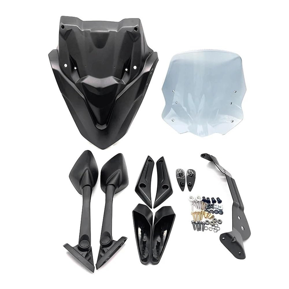 Windabweiser Motorrad NMAX125 NMAX155 Windschutzscheibe Windschutz Mit Frontmaske Panel Für Yam&aha NMAX 155 Motorrad Wind Shiel Zubehör 2023-2021 von JURTBGF