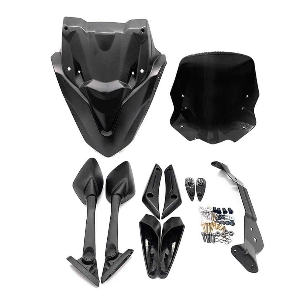 Windabweiser Motorrad NMAX125 NMAX155 Windschutzscheibe Windschutz Mit Frontmaske Panel Für Yam&aha NMAX 155 Motorrad Wind Shiel Zubehör 2023-2021 von JURTBGF