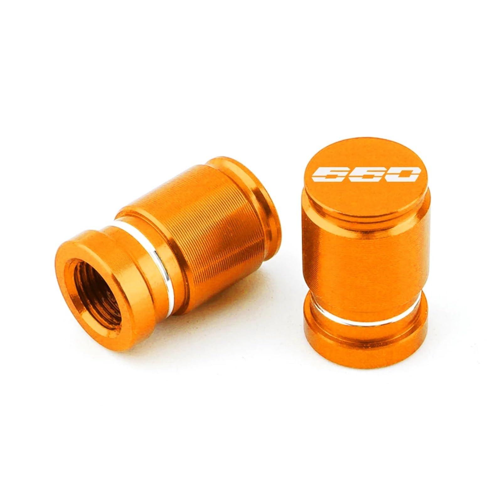 Ventildeckel für Motorräder Für Dreizack 660 Motorrad CNC Aluminium Zubehör Rad Reifen Ventil Air Port Stem Abdeckung Kappe Stecker(Orange) von JUSTCATYS