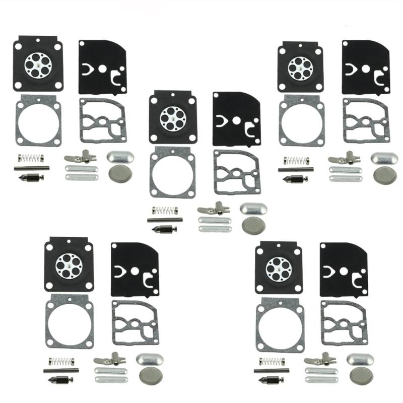 5 Set Vergaser Reparatursatz Kettensäge Trimmer Teile RB-100 Dichtung Membran für HS45 FS55 FS38 BG45 MM55 4137 C1Q von JUYYTUK