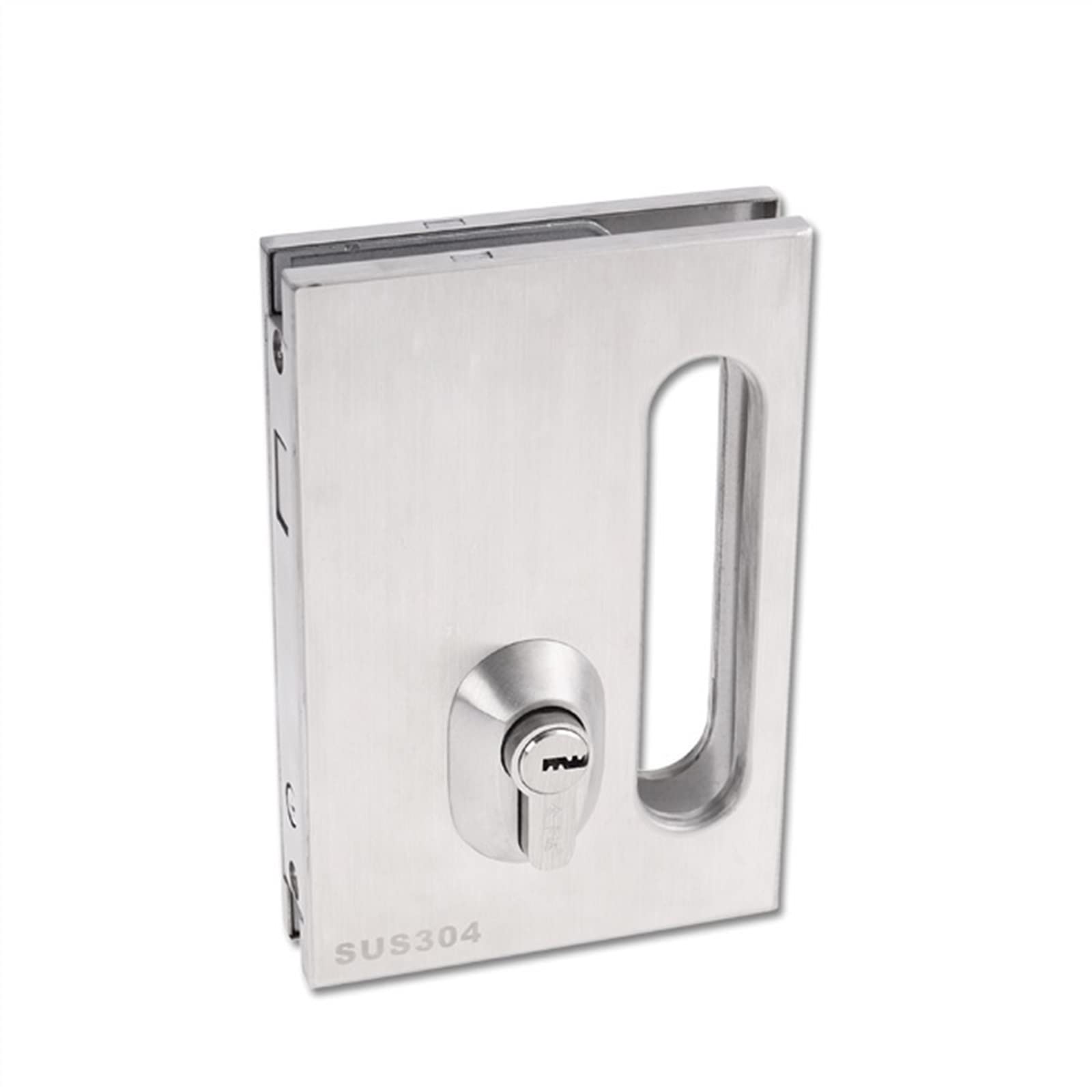 Glasschloss aus Zinklegierung, Glastürschloss aus Edelstahl, Türschloss aus Edelstahl SUS304 for Büro, Hotel, Damen, Kleidertasche, Ladentür, Gebäude MS491(Single Door Lock) von JVNALwnkv