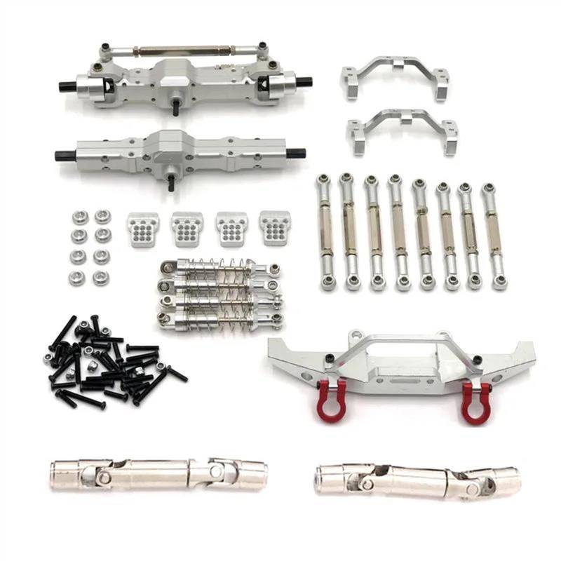 Für WPL C14 C24 C24-1 1/16 RC Auto-Tuning-Teile, Metall-Vorder-/Hinterachse, Für Chassis-Verbindungsstange, Zugstangenhalterung, Stoßdämpfer-Stoßstangensatz, Ersatz RC Spielzeugautoteile(White) von JVRWSC