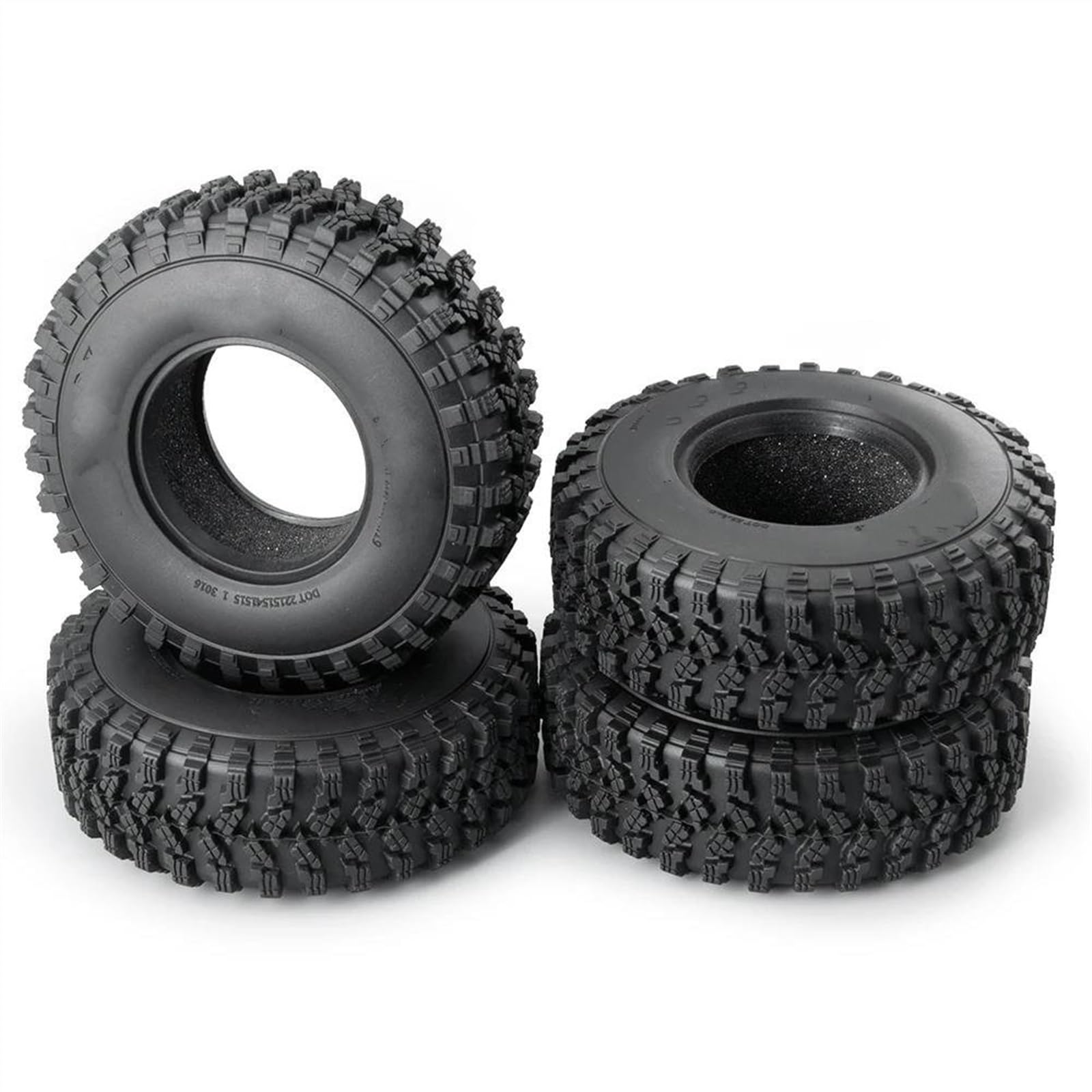 JVRWSC Für Axial Für SCX10 90047 D90 D110 TF2 1/10 RC Crawler Auto Upgrade Teile 2/4PCS 106mm OD 1.9 "Gummi Rad Reifen Auto Zubehör RC Spielzeugautoteile(4pcs) von JVRWSC