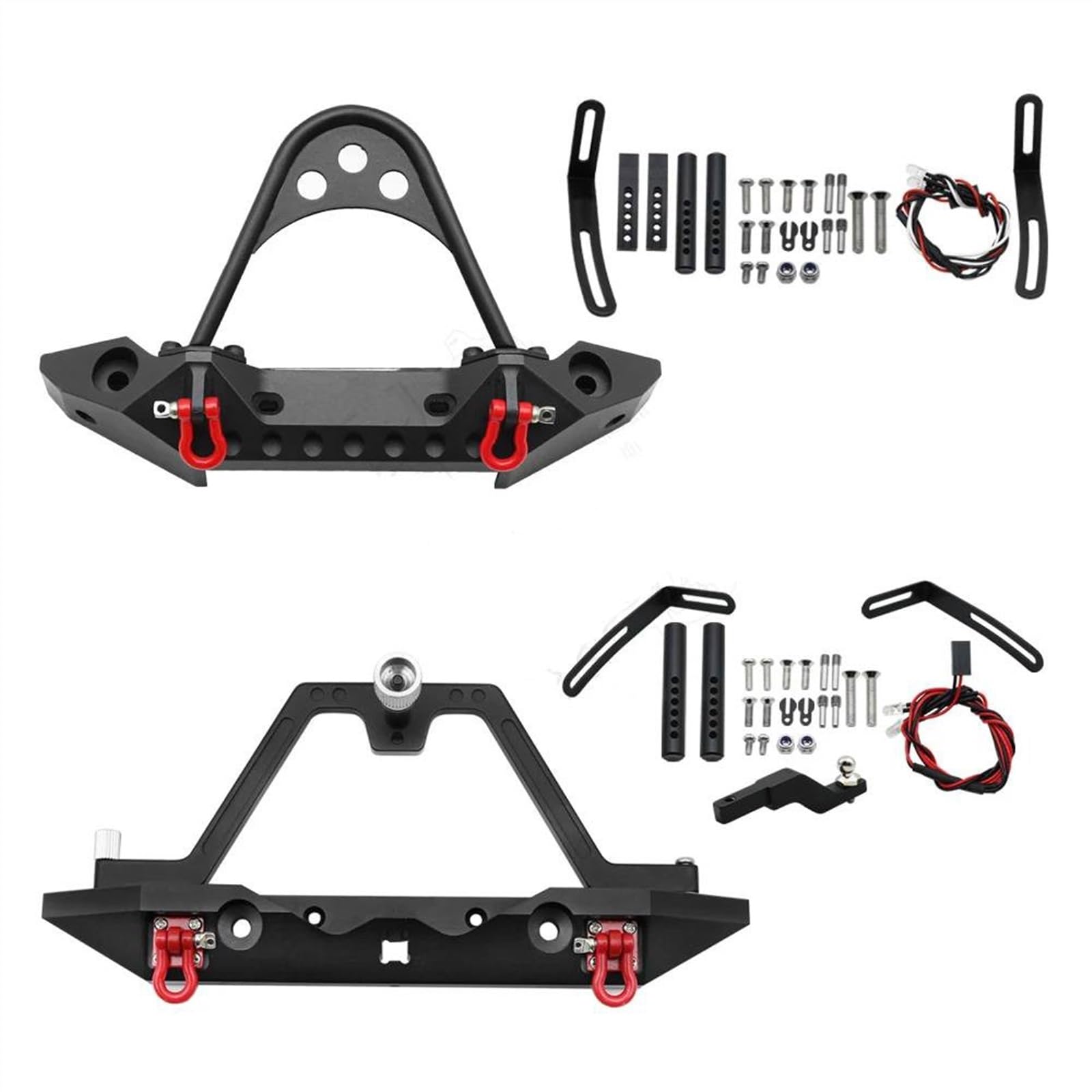 JVRWSC Für Axial Für SCX10 Für SCX10 II 900046 AXI03007 Für BRT 86181 Für TRX4 1/10 Metall Vorne Hinten Stoßstange Mit Ersatz 1,9 "Reifen RC Crawler Auto Upgrade Teile RC Spielzeugautoteile(Size D4) von JVRWSC