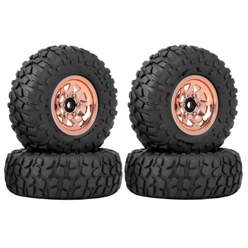 JVRWSC Für Axial Für SCX24 AX24 Für Enduro24 Für TRX4M Für FCX24 1/18 1/24 RC Crawler Auto Upgrade Teile 50mm Metall 1,0 "Beadlock Deep Dish Rad Reifen Set RC Spielzeugautoteile(Metallic) von JVRWSC