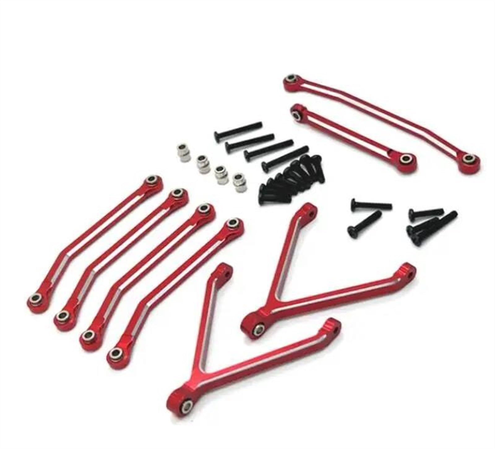 JVRWSC Für FMS Für FCX24 1/24 Fernbedienung Fahrzeug Teile Metall Upgrade Für Chassis Spurstange Lenkstange Änderung RC Auto Zubehör RC Spielzeugautoteile(Red) von JVRWSC