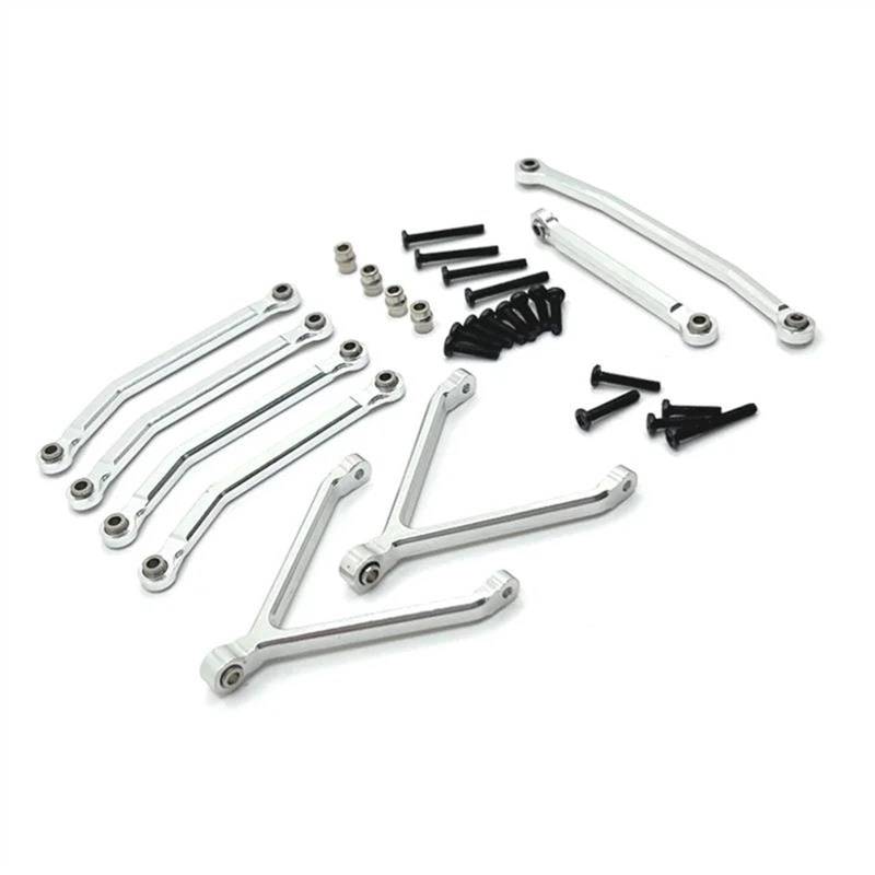 JVRWSC Für FMS Für FCX24 1/24 Fernbedienung Fahrzeug Teile Metall Upgrade Für Chassis Spurstange Lenkstange Änderung RC Auto Zubehör RC Spielzeugautoteile(Silver) von JVRWSC