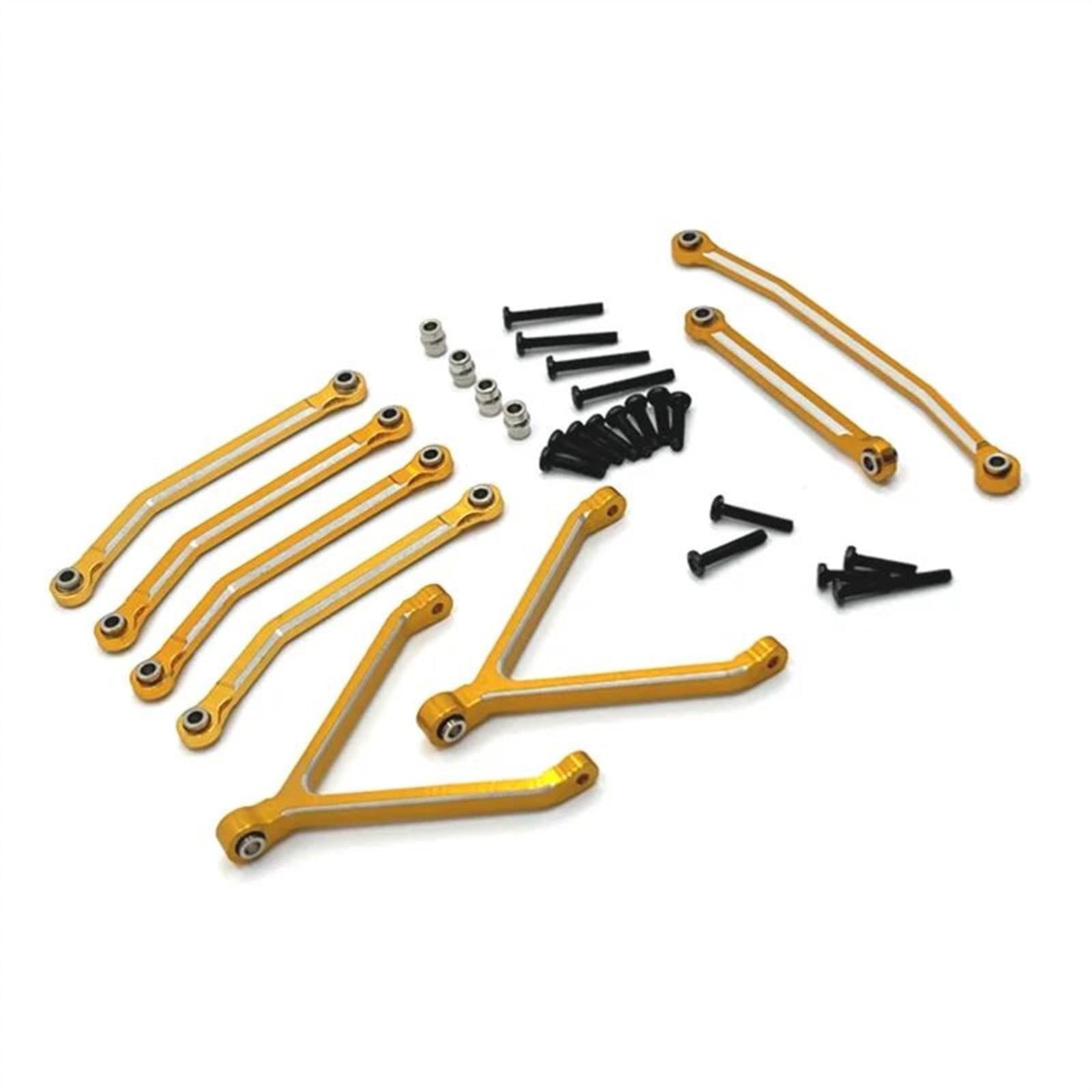 JVRWSC Für FMS Für FCX24 1/24 Fernbedienung Fahrzeug Teile Metall Upgrade Für Chassis Spurstange Lenkstange Änderung RC Auto Zubehör RC Spielzeugautoteile(Yellow) von JVRWSC