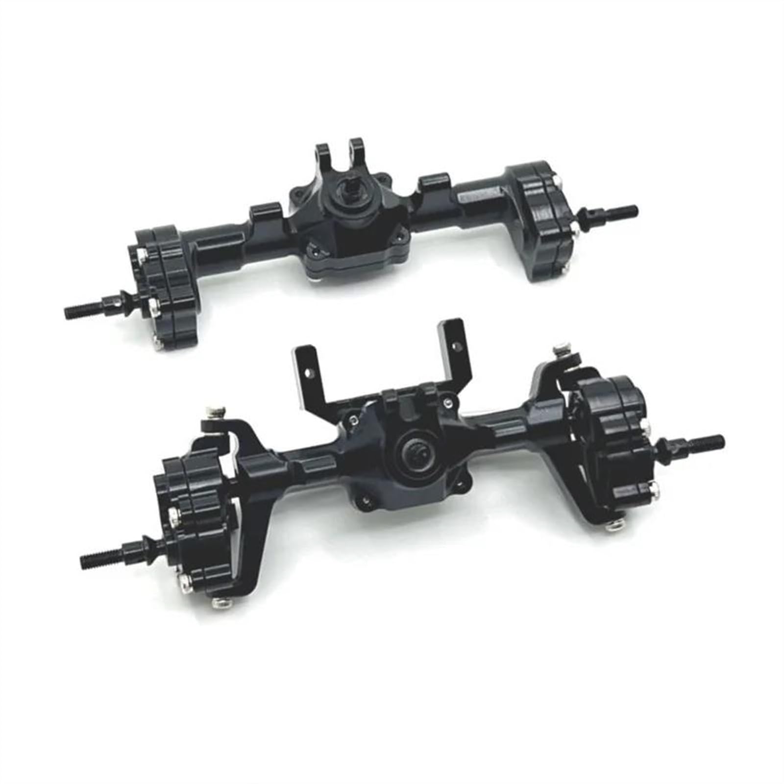 JVRWSC Für FMS Für FCX24 1/24 Metall Portal Achse Komplette Vorder- Und Hinterachse Ersatz RC Auto Zubehör Modifikation RC Auto Upgrade Teile RC Spielzeugautoteile(Black,Set) von JVRWSC