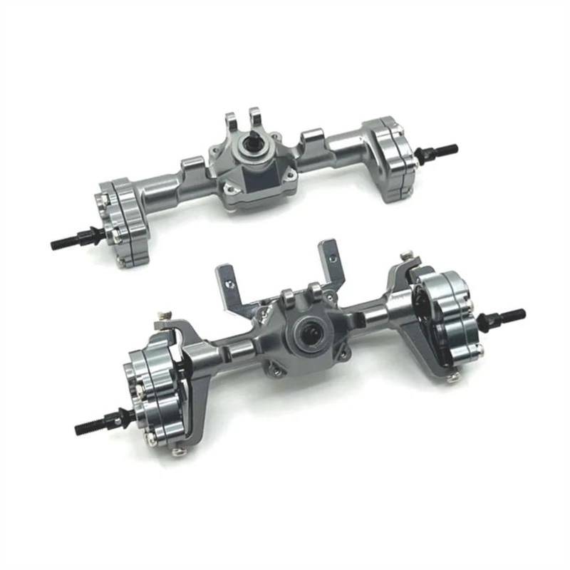 JVRWSC Für FMS Für FCX24 1/24 Metall Portal Achse Komplette Vorder- Und Hinterachse Ersatz RC Auto Zubehör Modifikation RC Auto Upgrade Teile RC Spielzeugautoteile(Gray,Set) von JVRWSC