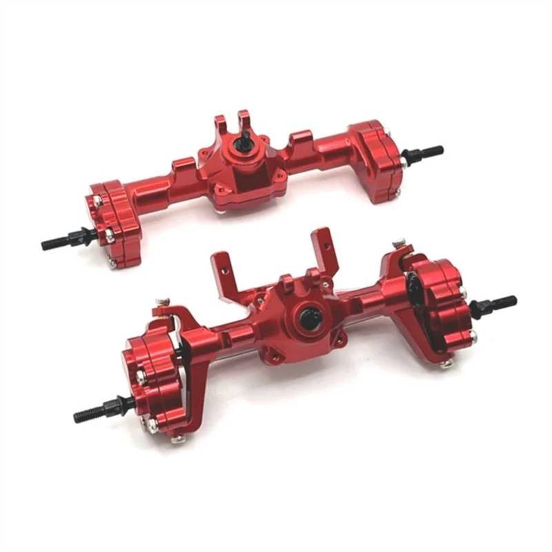 JVRWSC Für FMS Für FCX24 1/24 Metall Portal Achse Komplette Vorder- Und Hinterachse Ersatz RC Auto Zubehör Modifikation RC Auto Upgrade Teile RC Spielzeugautoteile(Red,Set) von JVRWSC