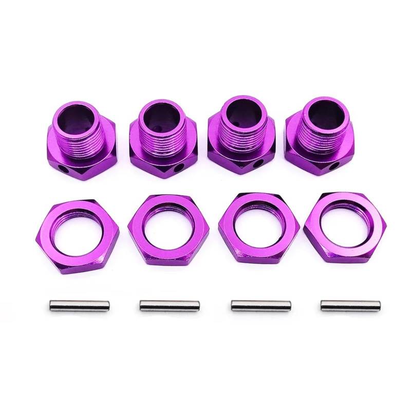 JVRWSC Für HPI Für HSP Für Losi Für Axial Für Kyosho Für Tamiya 81011 1/8 M17 17 Mm Radsechskantnaben Adaptermutter Stift Staubschutzabdeckung RC-Modellautoteile RC Spielzeugautoteile(Purple) von JVRWSC