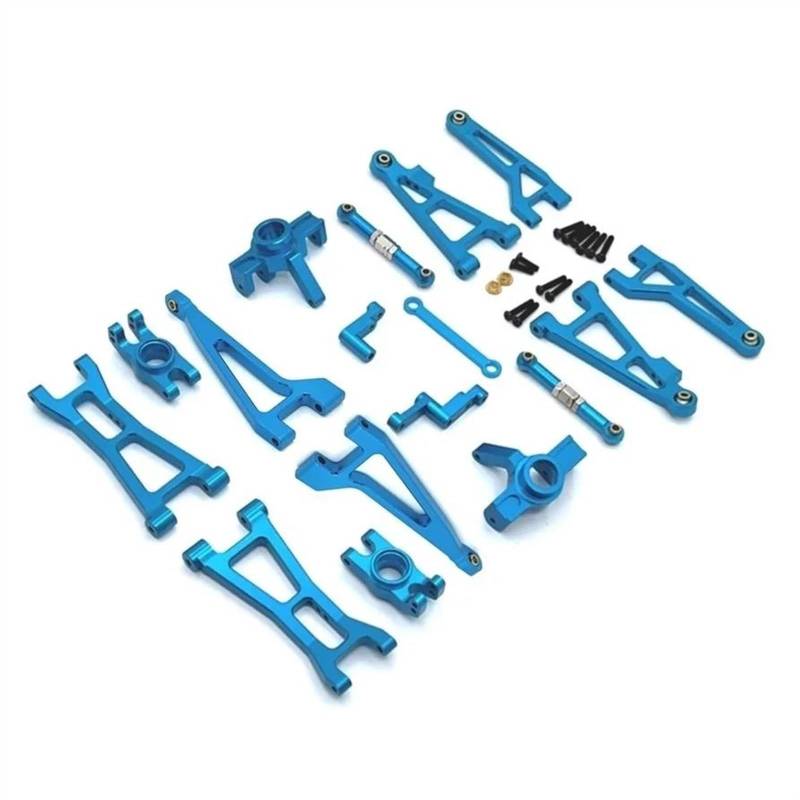 JVRWSC Für Haiboxing Für HBX 16889 16889A 16890 SG1601 Für SG1601 SG1602 1/16 Metall Suspension Arm Lenkung Tasse Link Stange Set RC Auto Upgrade Teile Kit RC Spielzeugautoteile(Blue) von JVRWSC