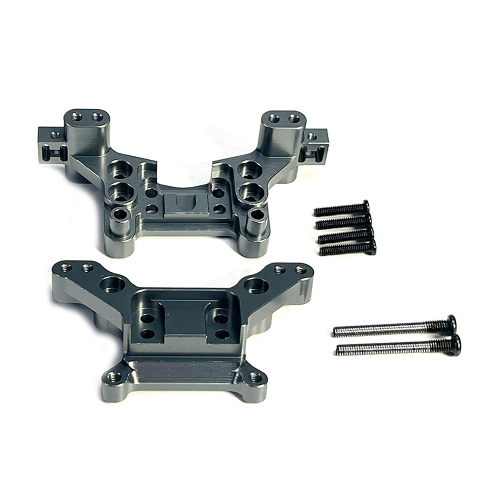 JVRWSC Für MJX Für Hyper Für Go 16209 16207 16208 16210 H16 Fernbedienung Auto Metall Vorne Hinten Stoßdämpfer Halterungen Dekoration Zubehör RC Auto Teile RC Spielzeugautoteile(Gray) von JVRWSC