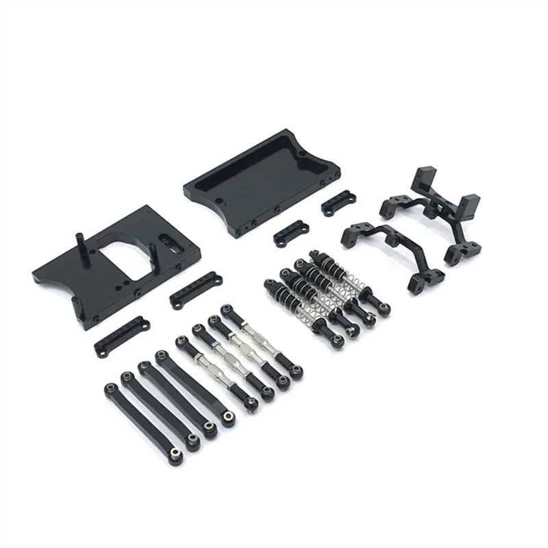 JVRWSC Für MN D90 D91 D96 Für MN98 MN99S 1/12 Metall Für Chassis Zugstangen Servo Halterung Stoßdämpfer Strahl Set Ersatz RC Auto Upgrades Teile RC Spielzeugautoteile(Black) von JVRWSC