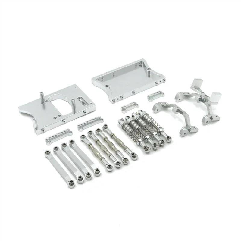 JVRWSC Für MN D90 D91 D96 Für MN98 MN99S 1/12 Metall Für Chassis Zugstangen Servo Halterung Stoßdämpfer Strahl Set Ersatz RC Auto Upgrades Teile RC Spielzeugautoteile(Silver) von JVRWSC