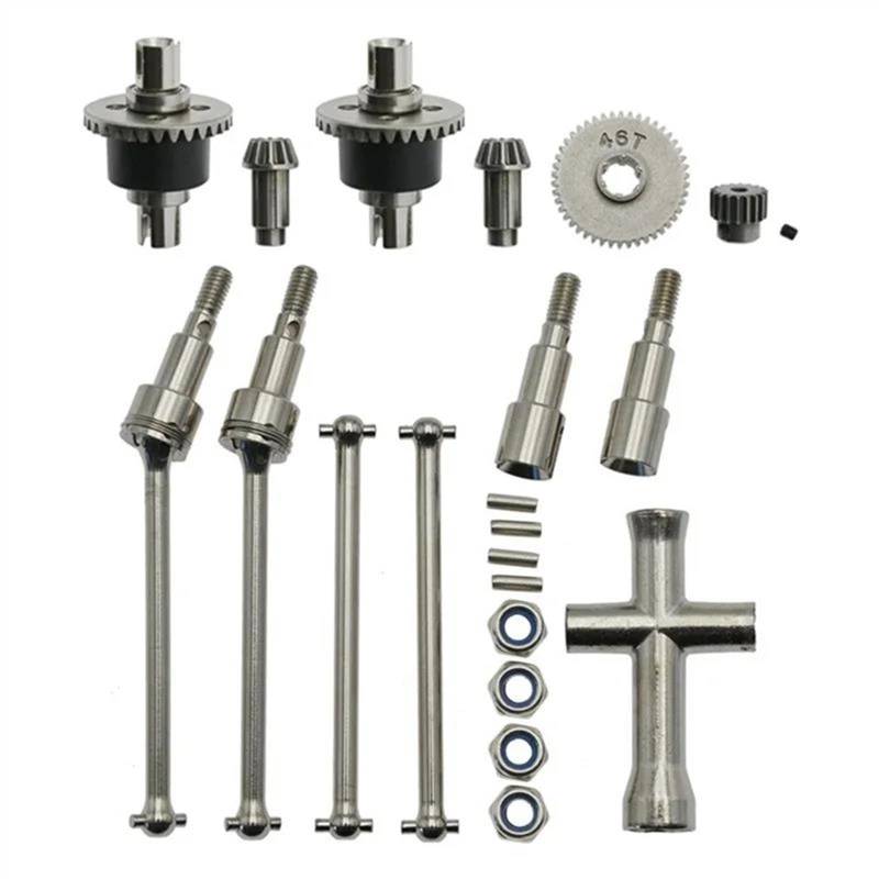 JVRWSC Für SCY 16101 16102 16103 16201 16101Pro 16103Pro 16201Pro 16102Pro Differential Antriebswelle Getriebe Set 1/16 RC Auto Upgrade Teile Zubehör RC Spielzeugautoteile von JVRWSC