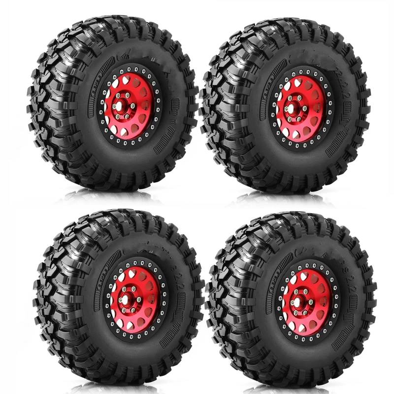 JVRWSC Für TRX-4 Für Axial Für SCX10 90046 D90 Für Voodoo Für KLR 2,2-Zoll-Beadlock-Felgengummireifensatz 1/10 RC Crawler Autoteiländerung RC Spielzeugautoteile(Set 2) von JVRWSC