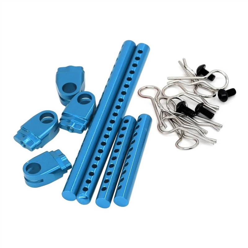 JVRWSC Für Tamiya Für TT02 Metallmontierte Karosseriepfostenhalterungen Autoschale Mit R-Clips Befestigungssäulenteil Modell RC Upgrade-Teile Autozubehör RC Spielzeugautoteile(Blue) von JVRWSC