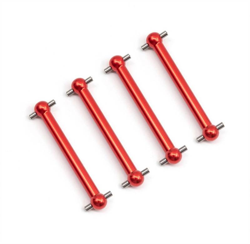 JVRWSC Für Tamiya Für TT02B 1/10 Metall Für Universal Antriebswelle Antriebswelle CVD Dogbone RC Auto Upgrades Teile Modifikation Auto Zubehör 4 Stücke RC Spielzeugautoteile(Red) von JVRWSC