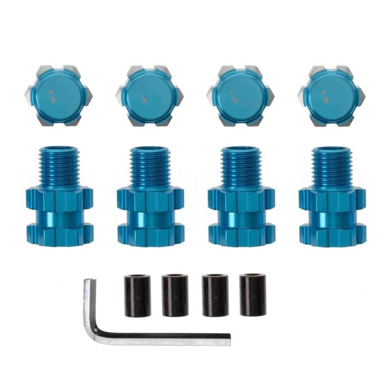 JVRWSC Für Traxxas Für Maxx 1/10 Metall 17mm Splined Wheel Hex Hub Extended Adapter 8956 Ersatz RC Car Zubehör RC Car Upgrade Parts RC Spielzeugautoteile(Blue) von JVRWSC