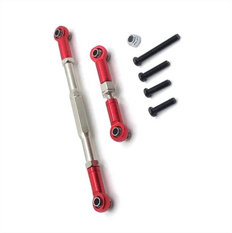 JVRWSC Für WPL C14 C24 B14 B24 B16 B36 Metall Einstellbare Lenkstange Ersatz Servo Link Stange Lenkgestänge RC Auto Upgrade Teile RC Spielzeugautoteile(Red) von JVRWSC