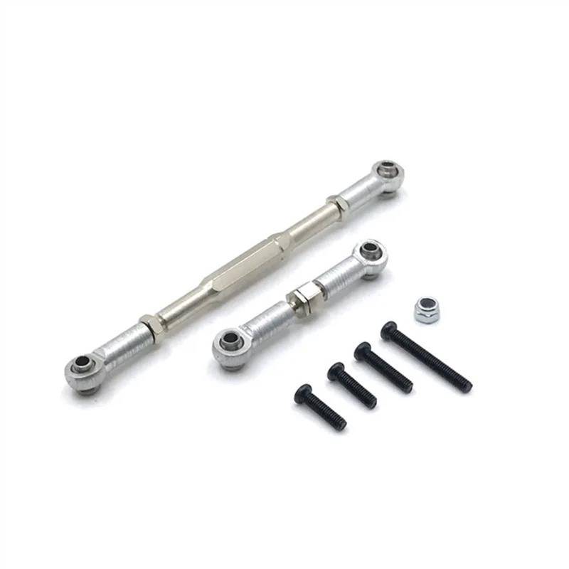 JVRWSC Für WPL C14 C24 B14 B24 B16 B36 Metall Einstellbare Lenkstange Ersatz Servo Link Stange Lenkgestänge RC Auto Upgrade Teile RC Spielzeugautoteile(Silver) von JVRWSC