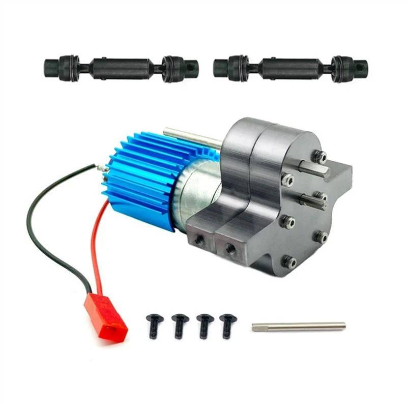 JVRWSC Für WPL C14 C24 C24-1 C34 C44 B14 B24 B16 B36 Für MN D90 D99 MN99S RC Auto Upgrades Teile Zubehör Metall 370 Motor Getriebe Antriebswelle RC Spielzeugautoteile(Gray) von JVRWSC