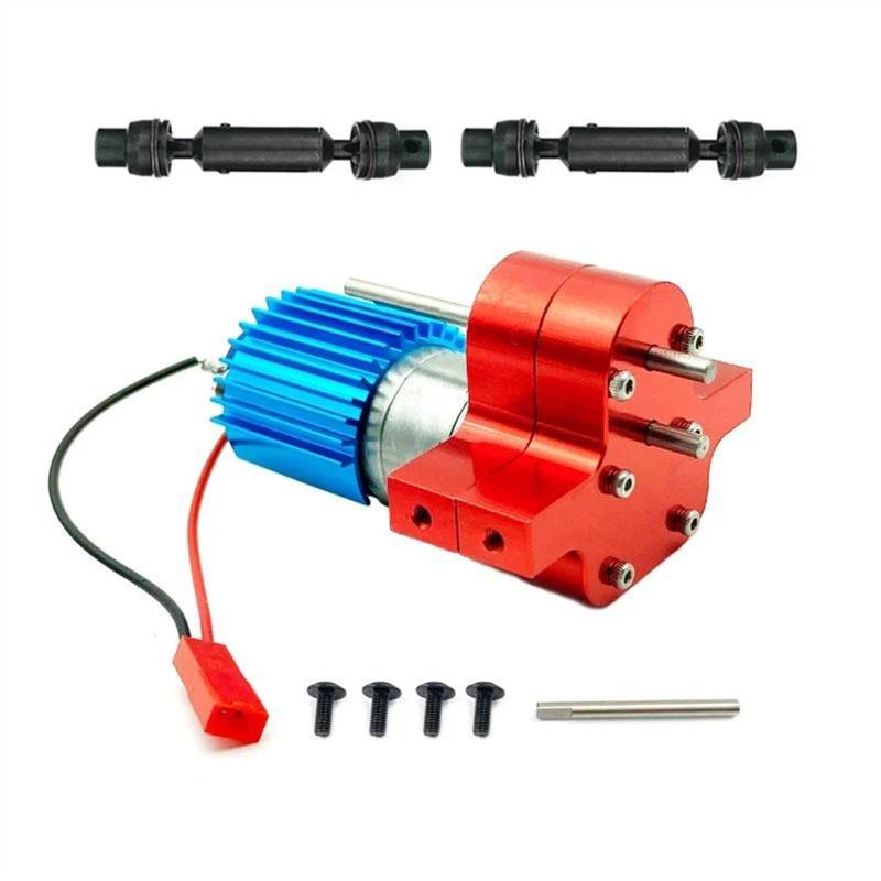 JVRWSC Für WPL C14 C24 C24-1 C34 C44 B14 B24 B16 B36 Für MN D90 D99 MN99S RC Auto Upgrades Teile Zubehör Metall 370 Motor Getriebe Antriebswelle RC Spielzeugautoteile(Red) von JVRWSC