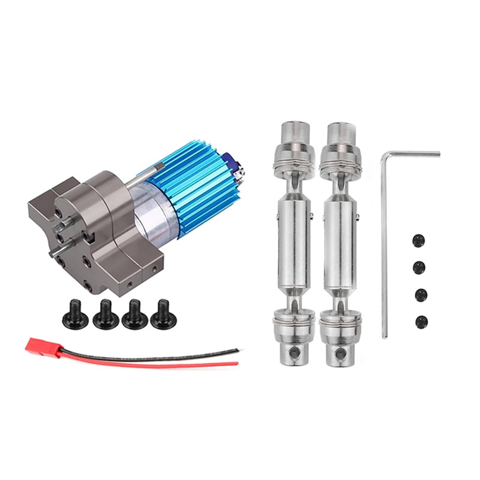 JVRWSC Für WPL Für MN Vollmetallgetriebe Mit Metallzähnen 370 Getriebemotoren Militär-Sattelschlepper Für Pickup-Trucks Antriebswellen Ersatz-RC-Teile RC Spielzeugautoteile(Gray) von JVRWSC