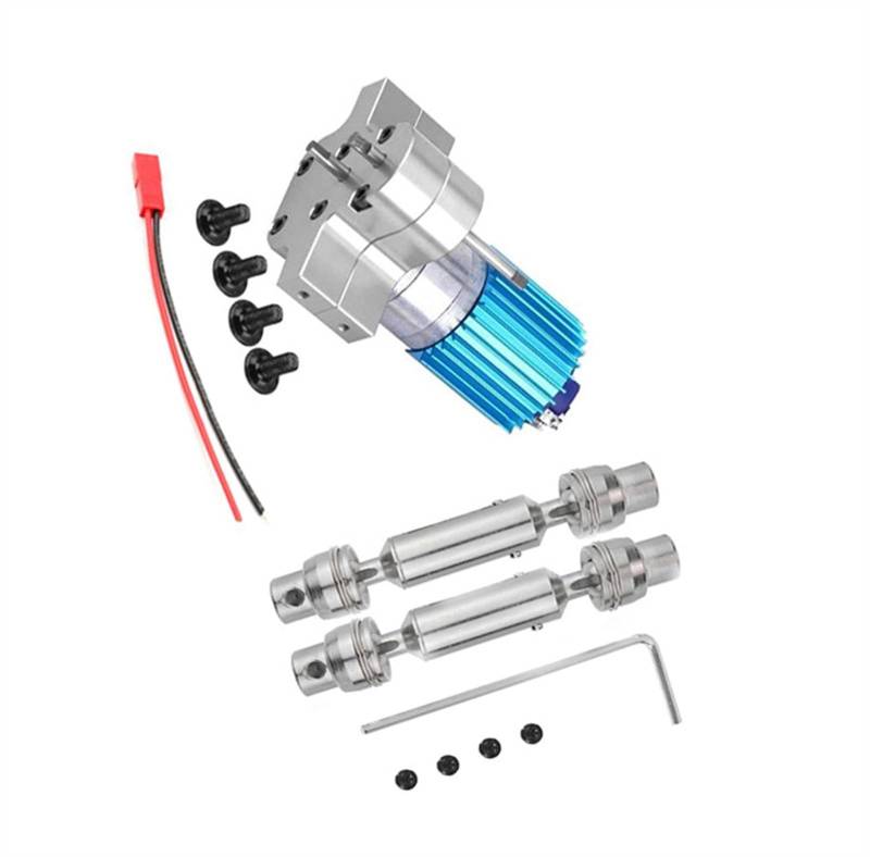 JVRWSC Für WPL Für MN Vollmetallgetriebe Mit Metallzähnen 370 Getriebemotoren Militär-Sattelschlepper Für Pickup-Trucks Antriebswellen Ersatz-RC-Teile RC Spielzeugautoteile(Silver) von JVRWSC