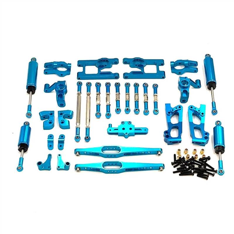 JVRWSC Für Wltoys 12427 12428 12423 Für FY01 02 03 Fernbedienung Auto Upgrade Zubehör Rc Auto Teile Stoßdämpfer Schwinge Lenkung Komponente Set RC Spielzeugautoteile(Blue) von JVRWSC