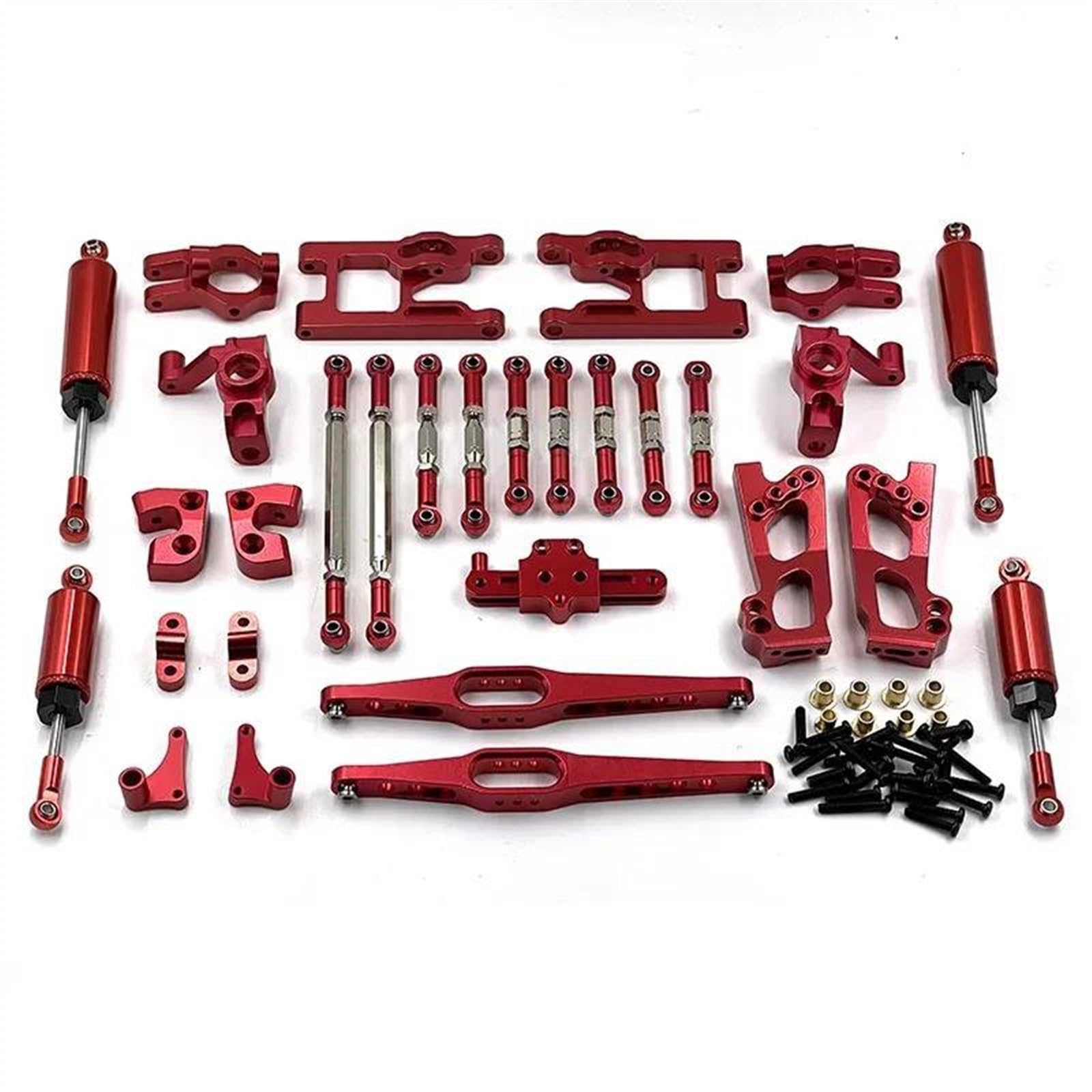 JVRWSC Für Wltoys 12427 12428 12423 Für FY01 02 03 Fernbedienung Auto Upgrade Zubehör Rc Auto Teile Stoßdämpfer Schwinge Lenkung Komponente Set RC Spielzeugautoteile(Red) von JVRWSC