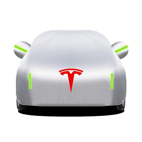 Autoabdeckung für Tesla Model 3 Model X Model Y Model S, Autogarage Abdeckung Wasserdicht, Abdeckplane Auto Staubdicht Autohülle Autoplane Wasserdicht UV-Schutz Regen Schneefest,B Silver von JVTMMY