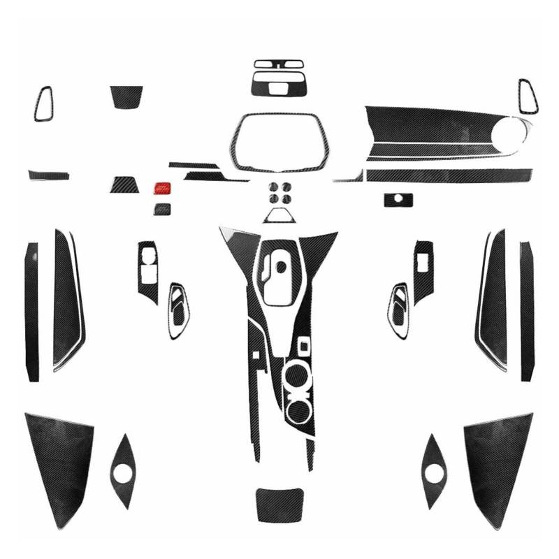 JWPCXRCE Kompatibel mit Camaro 2016 2017 2018 2019 2020 2021 2022 2023 Echtkarbonfaser-Zierverkleidung, Auto-Innenzubehör-Aufkleber(30) von JWPCXRCE