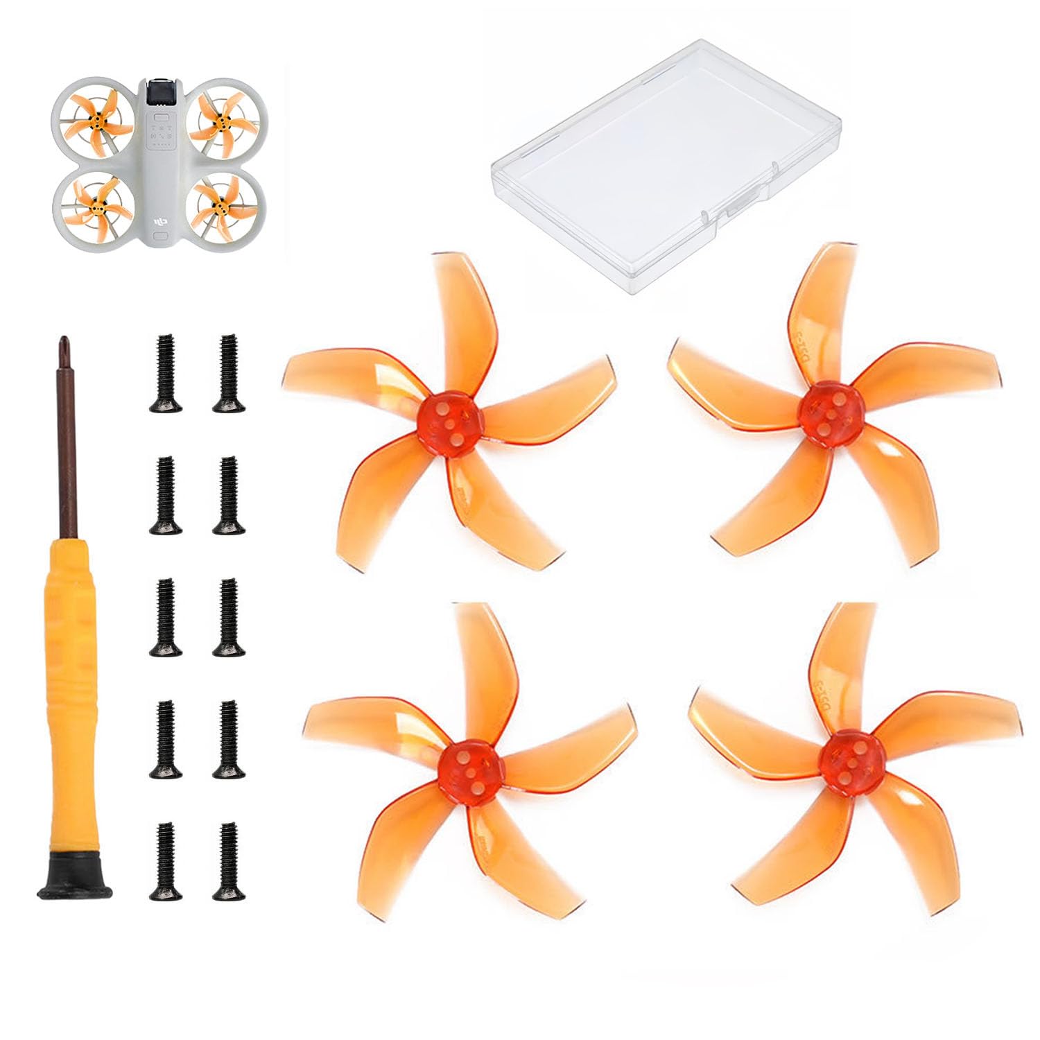 2 Paar Geräuscharme Propeller Kompatibel für DJI NEO, Propeller Leise für DJI NEO, Sicher Mehrfarbig Erhältlich Geräuscharm Schnellspanner Robustes Drohnen Zubehör, Propeller Ersatz Flügel, Orange von JXAXD