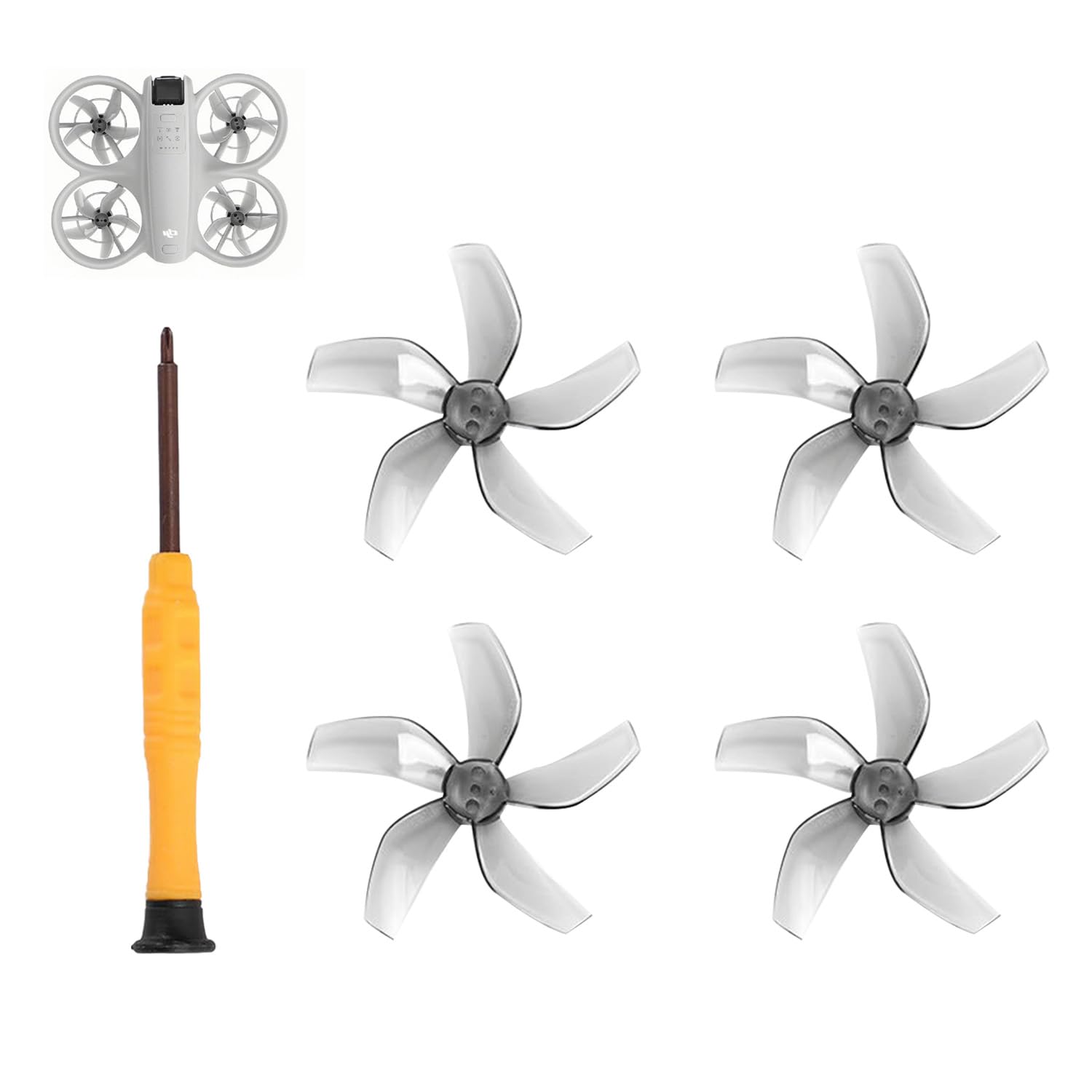 2 Paar Geräuscharme Propeller Kompatibel für DJI NEO, Propeller Leise für DJI NEO, Sicher Mehrfarbig Erhältlich Geräuscharm Schnellspanner Robustes Drohnen Zubehör, Propeller Ersatz Flügel, Grau von JXAXD