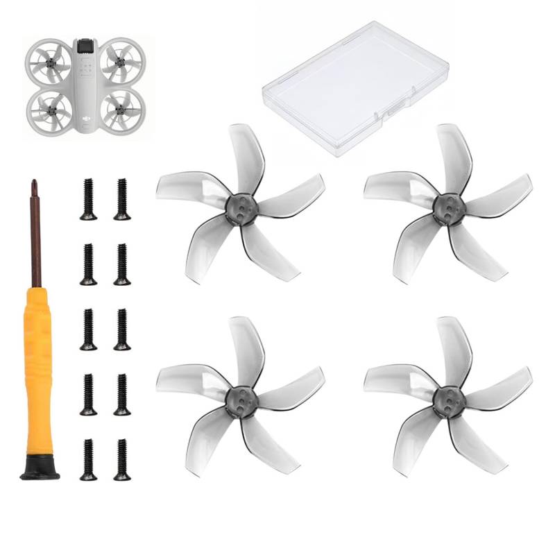 2 Paar Geräuscharme Propeller Kompatibel für DJI NEO, Propeller Leise für DJI NEO, Sicher Mehrfarbig Erhältlich Geräuscharm Schnellspanner Robustes Drohnen Zubehör, Propeller Ersatz Flügel, Grau von JXAXD