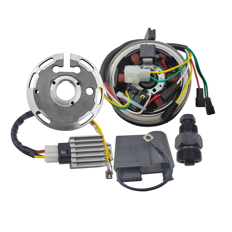 JXCATV Turns Right Ignition Clockwise engine Universal 12V Flywheel Set For Zundapp DUCATI Ignition Puch Maxi / E50 & Sachs & Simson (90) von JXCATV