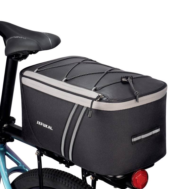 JXFUKAL Fahrrad Gepäckträgertasche, 7L/12L wasserdicht Fahrradtaschen für Gepäckträger E-Bike Radfahren reflektierend Tragetasche und Einstellbarer Kordel für Pendlerreise im Freien mit Regenschutz von JXFUKAL