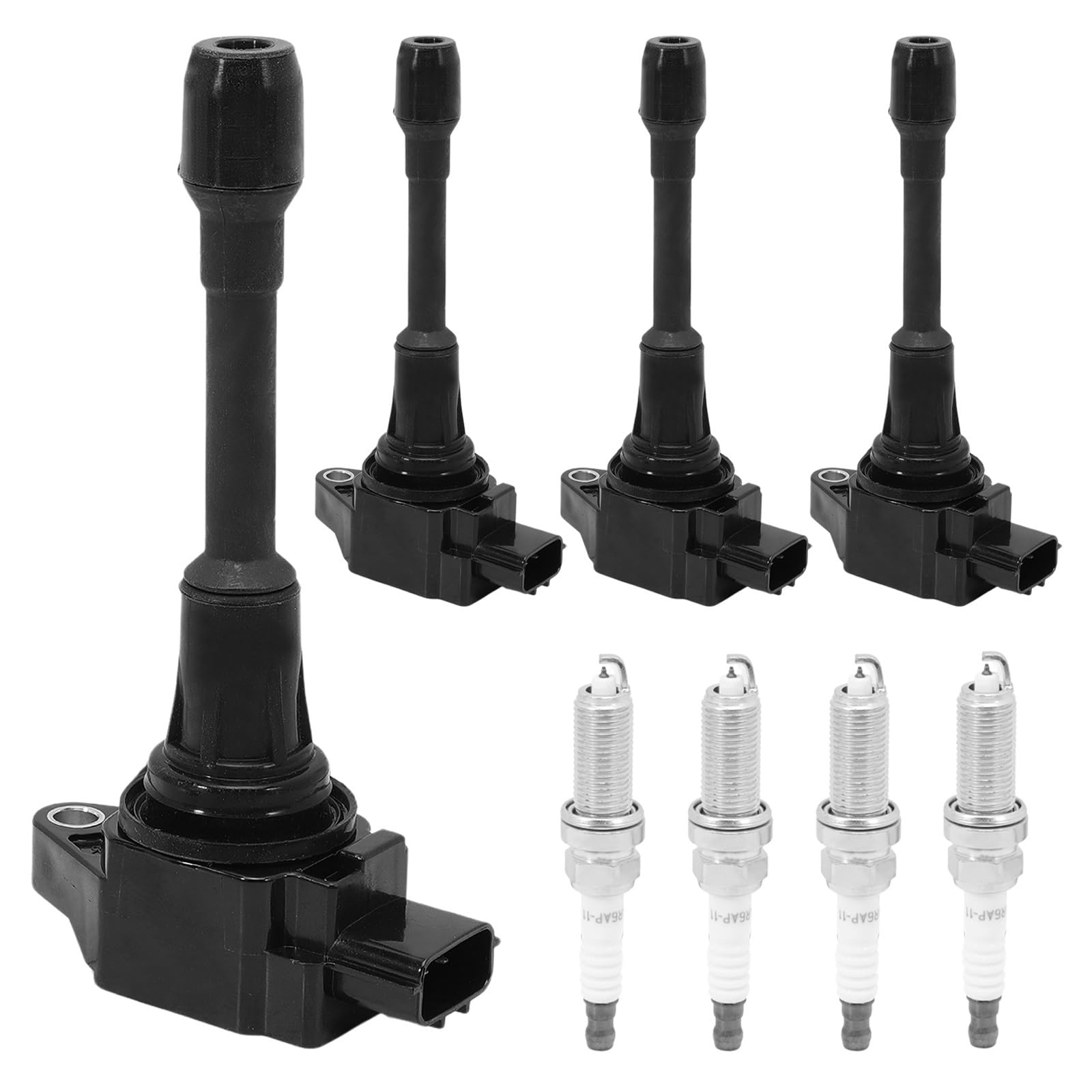 Kfz-Zündspule 4 Stück Zündspule und Doppel-Iridium-Zündkerze 22448JA00C UF-549 / passend for 2007–2019 Nissan Infiniti Altima Versa Sentra Cube NV200 M56 Zündspule High Power Performance Elektrospule von JXMFKBB