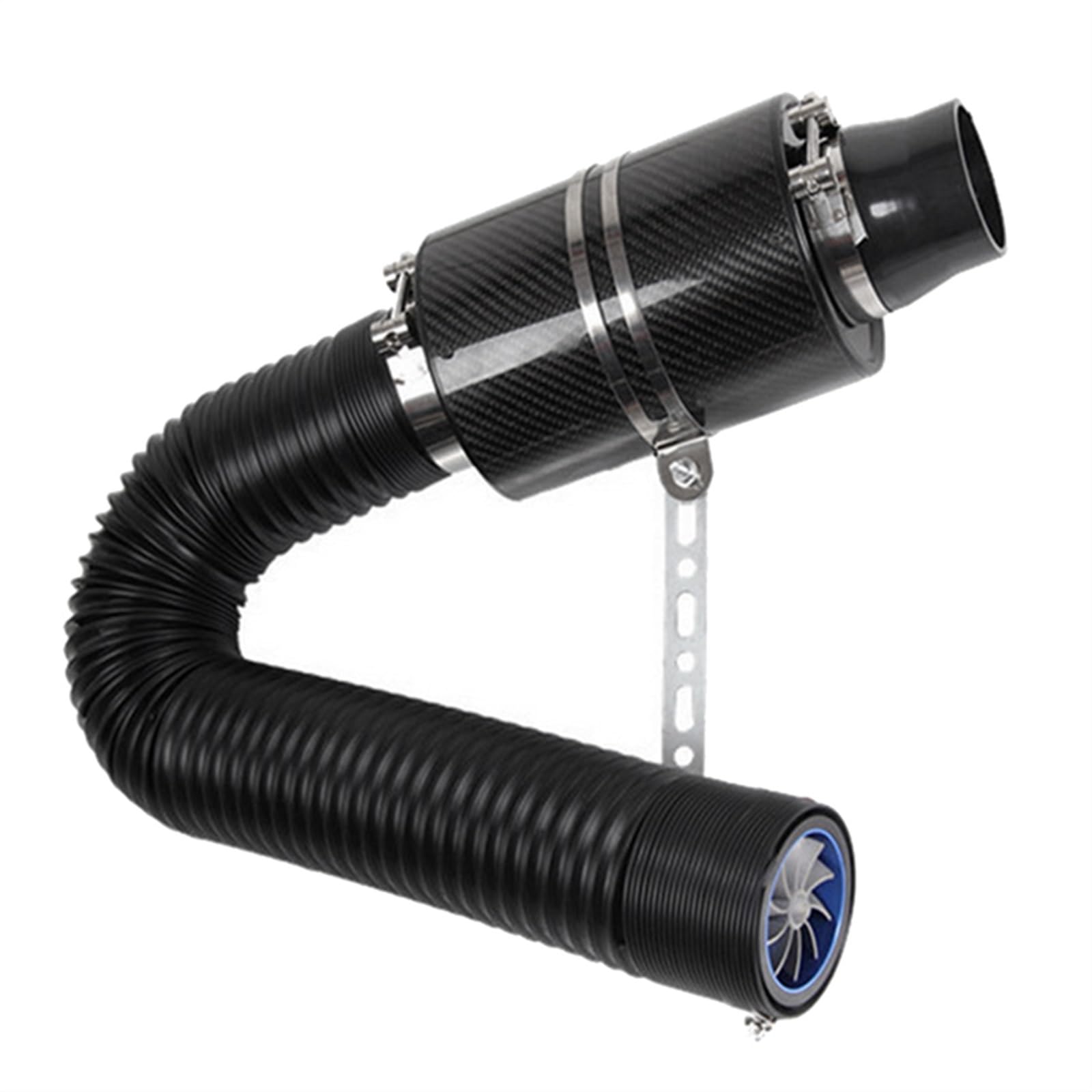 Luftfilter-Ansaugschlauch 3-Zoll-Luftfilter Airbox Sport Luftfilter Cold Air Intake Induction Schlauchrohr Universal Set mit Lüfter/Fit for alle Autos Ansaugschlauch Luftfilter für von JXMFKBB