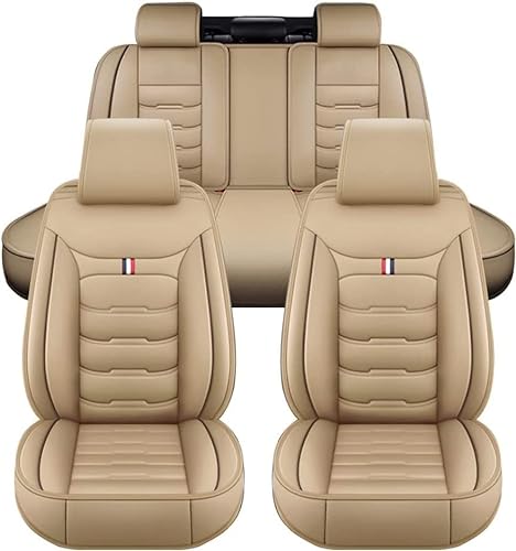 Auto Sitzbezüge Set für Jaguar XE 2015 2016 2017 2018 5 Seats, 5 Sitzer Schonbezüge Sitzschoner Vorne Hinten Wasserdicht Sitzauflage Accessories,C-Beige von JXTTJ